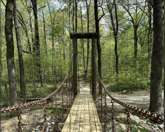 Lake Ponder Trail bridge at Crowley's Ridge State Park