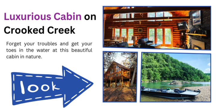 cabin on crooked creek white river ozarks