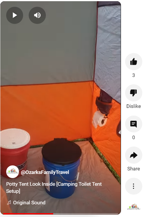 Inside view of toilet tent