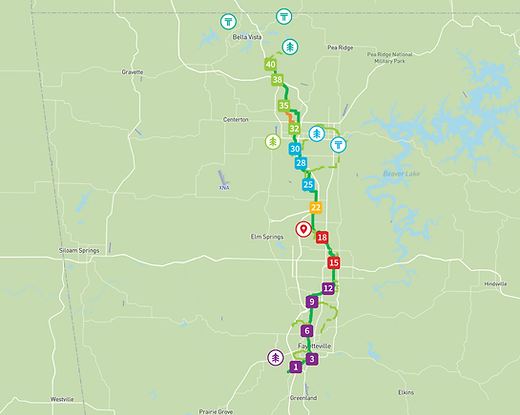 map of razorback greenway