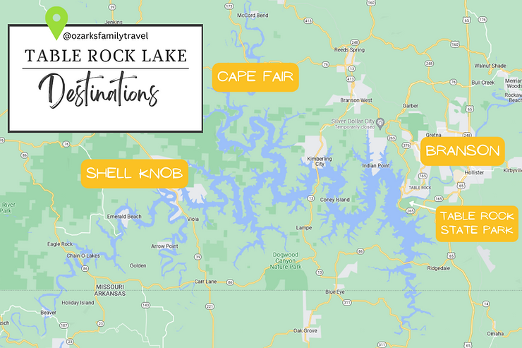 map of table rock lake