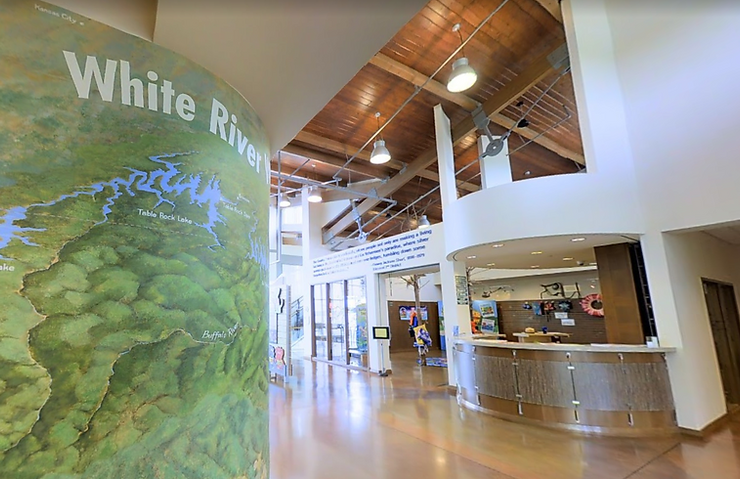 Inside view of Dewey Short Visitor Center inside Table Rock State Park