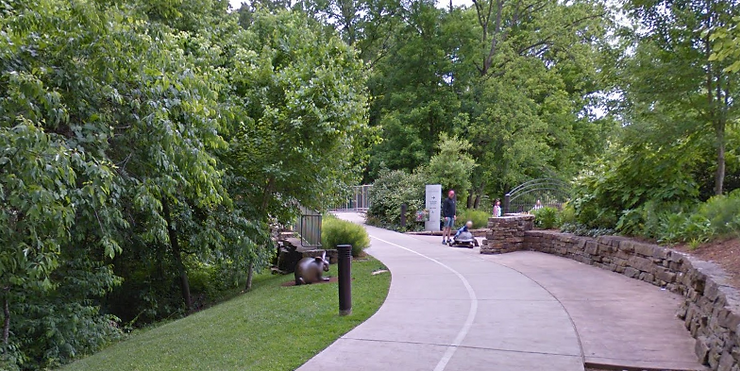 Tortoise and Hare Sculpture in Bentonville path to All American Trail