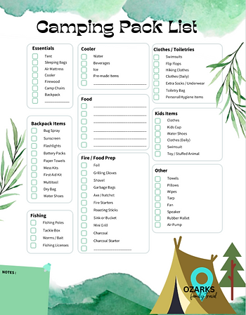 Camping Packing List