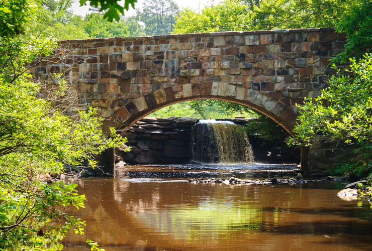 Waterfall bridge jean petit state park