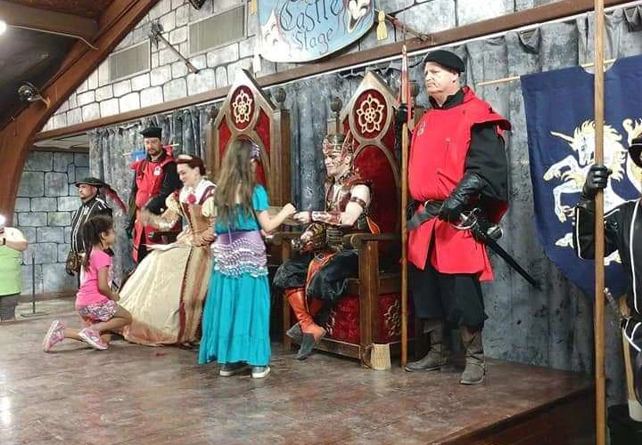 Child approaching throne at Ren Fair