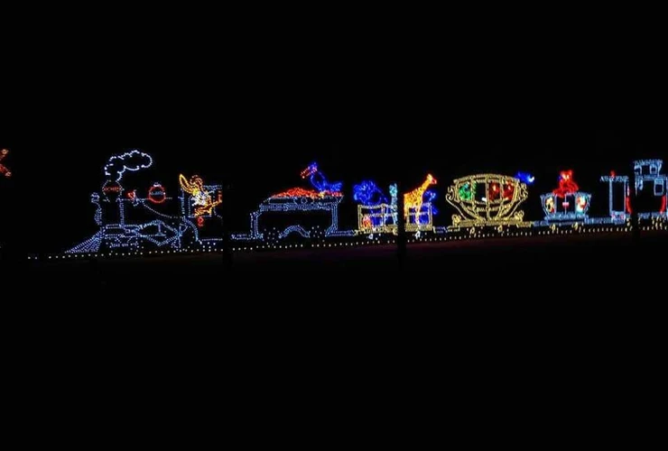 Christman train lights at Castle