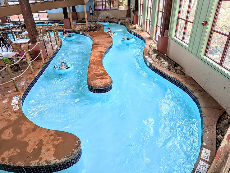 Ariel view of lazy river