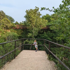 Kid posing  at Natural Falls State Park