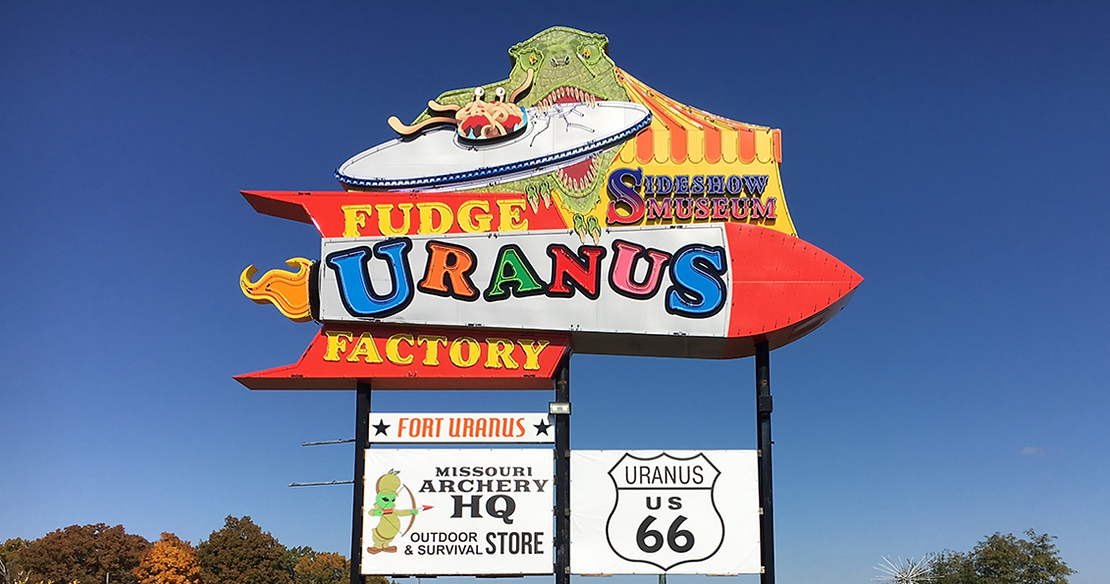 uranus fudge factory sign missouri