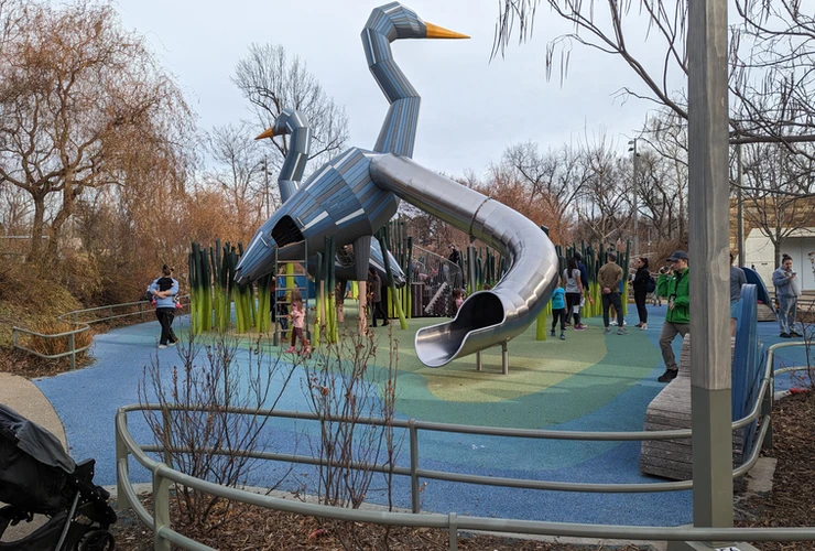 Bird sculpture slide