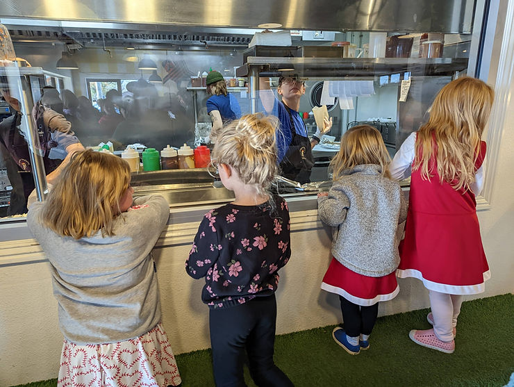 Kids watching Crepes being made