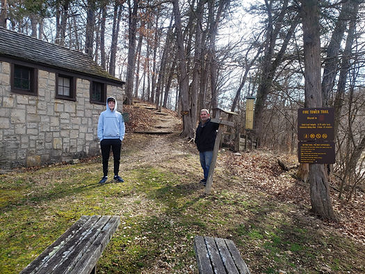 Fire Tower Trailhead next to nature center at Roaring River State Park