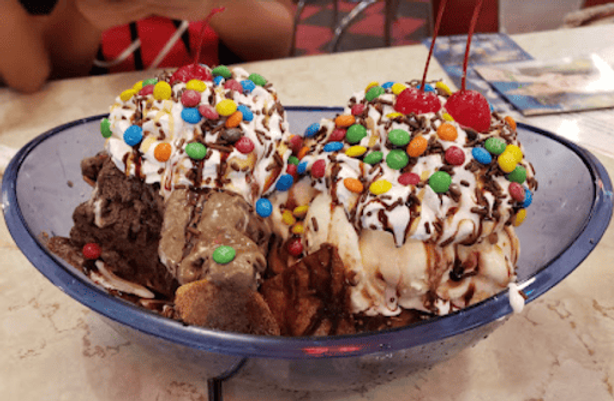 Great Balls of Ice Cream Dessert at Mels Hard Luck Diner Branson Missouri