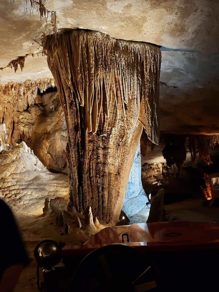 Floor to ceiling stalagmite