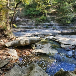 Spring collected in rock formation