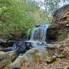 Scenic picture of waterfall