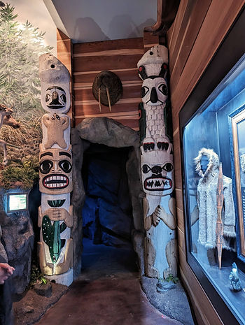 Totem pole inside museum