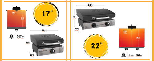 17" and 22" blackstone griddle size comparison